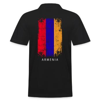 Souvenir with the country flag of Armenia - Men's Polo Shirt - black - Back - Kai (181cm)