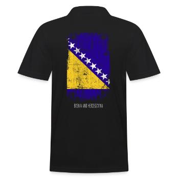 Souvenir Mit Der Landflagge Von Bosnia And - Männer Poloshirt - Schwarz - Hinten - Kai (181cm)