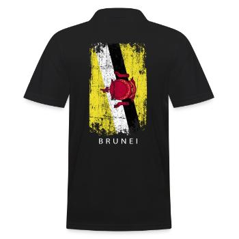 Souvenir Mit Der Landflagge Von Brunei - Männer Poloshirt - Schwarz - Hinten - Kai (181cm)