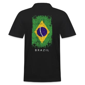 Souvenir avec le drapeau du pays du Brésil - Polo Homme - noir - Dos - Kai (181cm)
