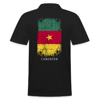 Souvenir avec le drapeau du Cameroun - Polo Homme - noir - Dos - Kai (181cm)