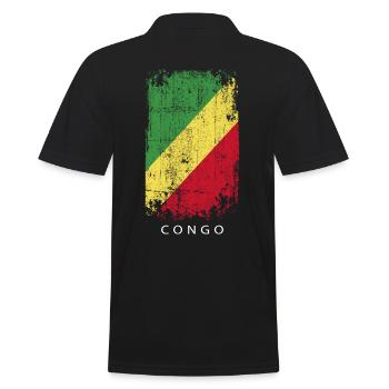 Souvenir with the country flag of Congo - Men's Polo Shirt - black - Back - Kai (181cm)