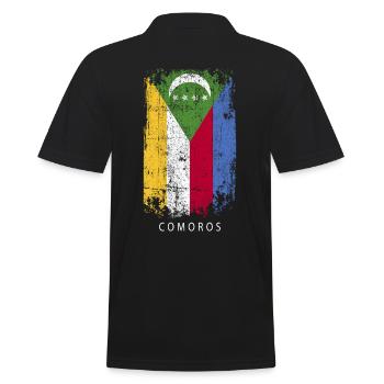 Souvenir with the country flag of Comoros - Men's Polo Shirt - black - Back - Kai (181cm)