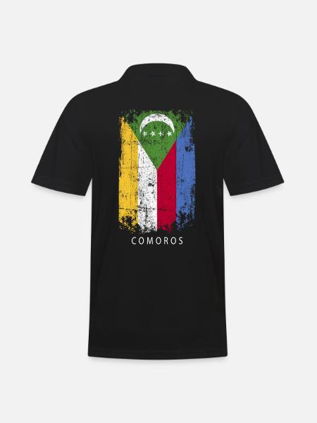 Souvenir avec le drapeau des Comores - Polo Homme - noir