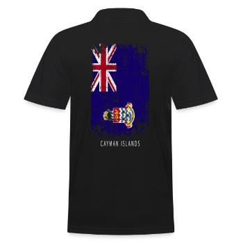 Souvenir avec le drapeau du pays des îles Caïmans - Polo Homme - noir - Dos - Kai (181cm)