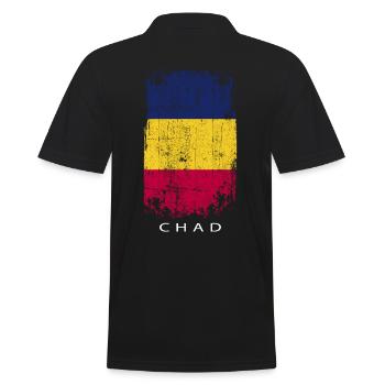 Souvenir with the country flag of Chad - Men's Polo Shirt - black - Back - Kai (181cm)
