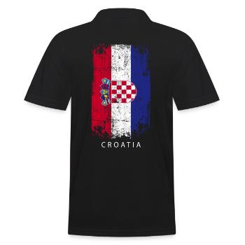 Souvenir with the country flag of Croatia - Men's Polo Shirt - black - Back - Kai (181cm)