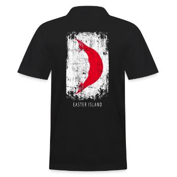 Souvenir with the country flag of Easter Island - Men's Polo Shirt - black - Back - Kai (181cm)