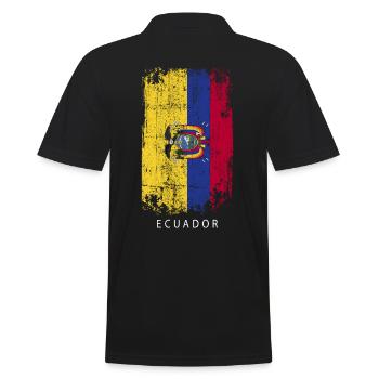 Souvenir avec le drapeau du pays de l’Équateur - Polo Homme - noir - Dos - Kai (181cm)