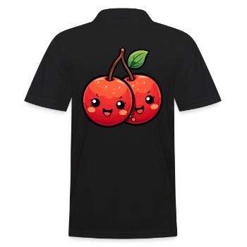 Kawaii cerise - Polo Homme - noir - Dos - Kai (181cm)