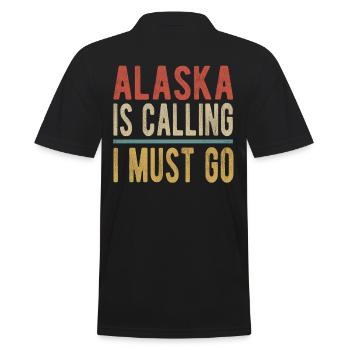 Alaska Ruft Ich Muss Gehen - Männer Poloshirt - Schwarz - Hinten - Kai (181cm)