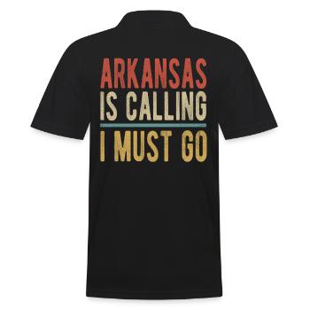 Arkansas Ruft Ich Muss Gehen - Männer Poloshirt - Schwarz - Hinten - Kai (181cm)