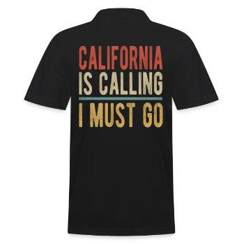 La Californie m’appelle, je dois y aller - Polo Homme - noir - Dos - Kai (181cm)