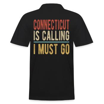 Le Connecticut m’appelle, je dois y aller - Polo Homme - noir - Dos - Kai (181cm)
