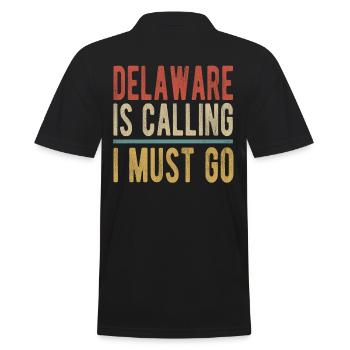 Delaware Ruft Ich Muss Gehen - Männer Poloshirt - Schwarz - Hinten - Kai (181cm)