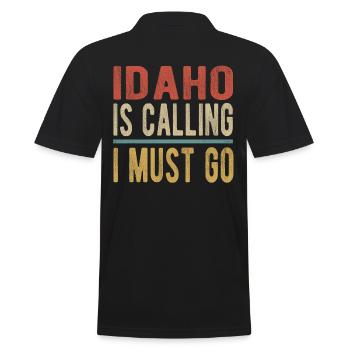 Idaho Ruft Ich Muss Gehen - Männer Poloshirt - Schwarz - Hinten - Kai (181cm)