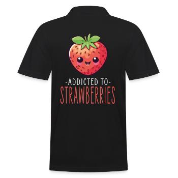Fraise Kawaii - Polo Homme - noir - Dos - Kai (181cm)