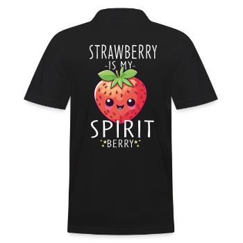 Fraise Kawaii - Polo Homme - noir - Dos - Kai (181cm)