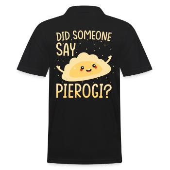 Piroggen Teigtaschen Kawaii Pierogi - Männer Poloshirt - Schwarz - Hinten - Kai (181cm)