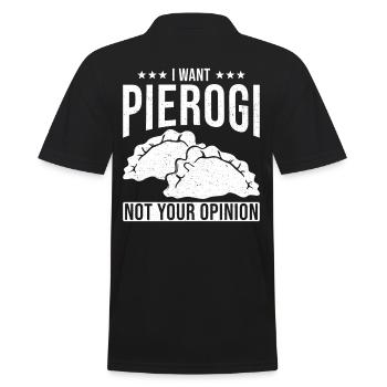 Piroggen Teigtaschen - Männer Poloshirt - Schwarz - Hinten - Kai (181cm)