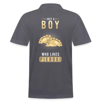 Pierogi dumplings - Men's Polo Shirt - charcoal grey - Back - Nico (186cm)