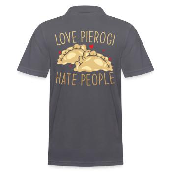 Pierogi dumplings - Men's Polo Shirt - charcoal grey - Back - Nico (186cm)
