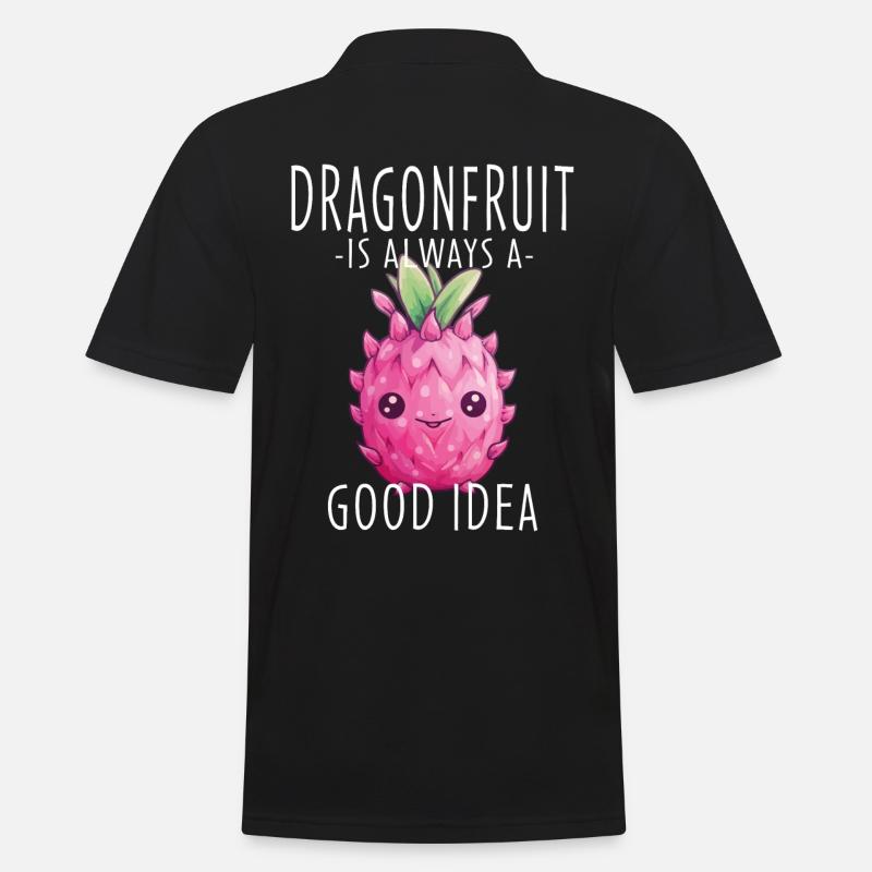 Dragonfruit Kawaii - Männer Poloshirt - Schwarz