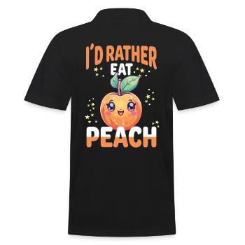 Peach Kawaii - Men's Polo Shirt - black - Back - Kai (181cm)