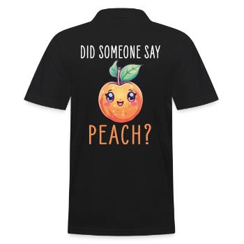Peach Kawaii - Men's Polo Shirt - black - Back - Kai (181cm)