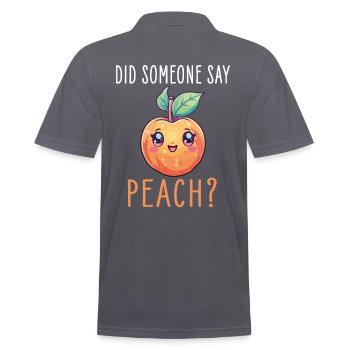 Peach Kawaii - Men's Polo Shirt - charcoal grey - Back - Nico (186cm)