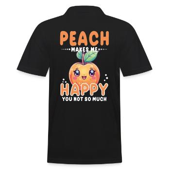 Peach Kawaii - Men's Polo Shirt - black - Back - Kai (181cm)
