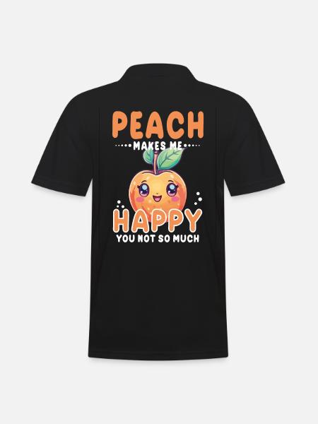 Peach Kawaii - Men's Polo Shirt - black