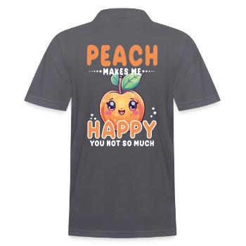Peach Kawaii - Men's Polo Shirt - charcoal grey - Back - Nico (186cm)