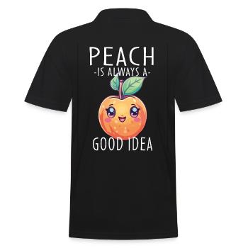 Peach Kawaii - Men's Polo Shirt - black - Back - Kai (181cm)