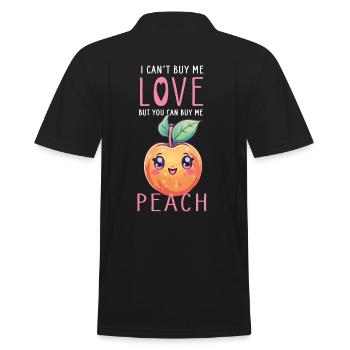Peach Kawaii - Men's Polo Shirt - black - Back - Kai (181cm)