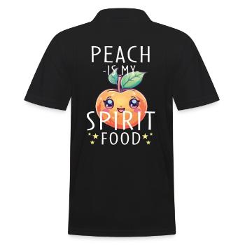 Peach Kawaii - Men's Polo Shirt - black - Back - Kai (181cm)