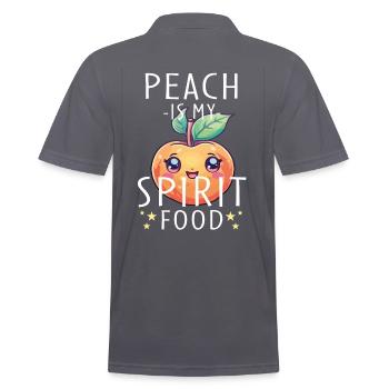 Peach Kawaii - Men's Polo Shirt - charcoal grey - Back - Nico (186cm)