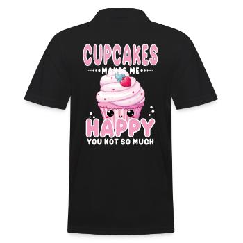Cupcake Kawaii - Men's Polo Shirt - black - Back - Kai (181cm)