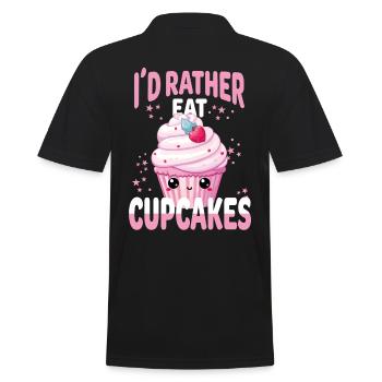Cupcake Kawaii - Men's Polo Shirt - black - Back - Kai (181cm)