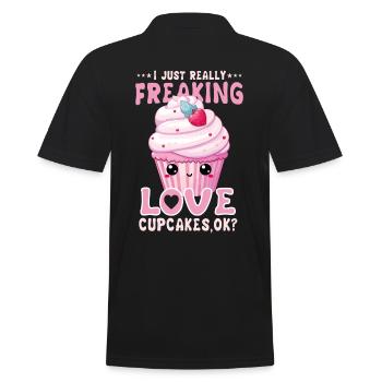 Cupcake Kawaii - Men's Polo Shirt - black - Back - Kai (181cm)