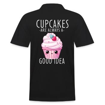Cupcake Kawaii - Men's Polo Shirt - black - Back - Kai (181cm)