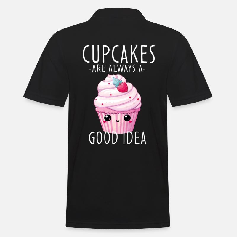 Cupcake Kawaii - Männer Poloshirt - Schwarz