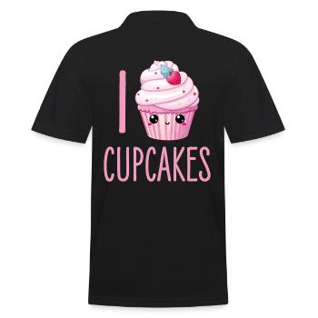 Cupcake Kawaii - Men's Polo Shirt - black - Back - Kai (181cm)