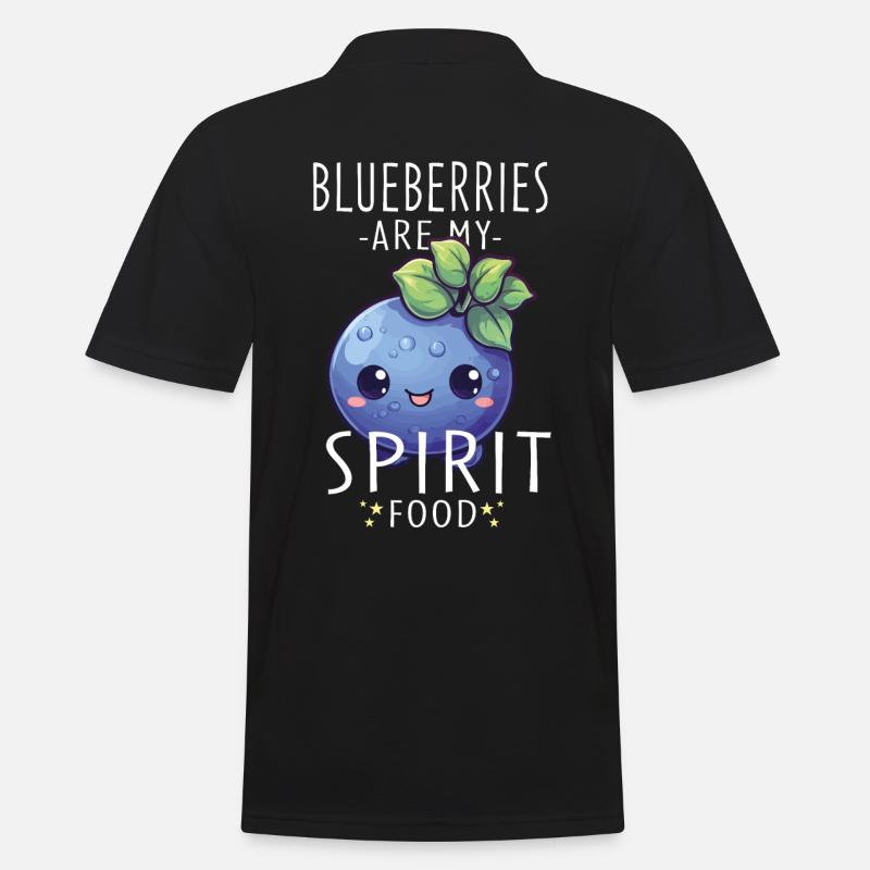 Blaubeere Kawaii - Männer Poloshirt - Schwarz
