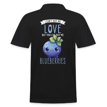 Blaubeere Kawaii - Männer Poloshirt - Schwarz - Hinten - Kai (181cm)