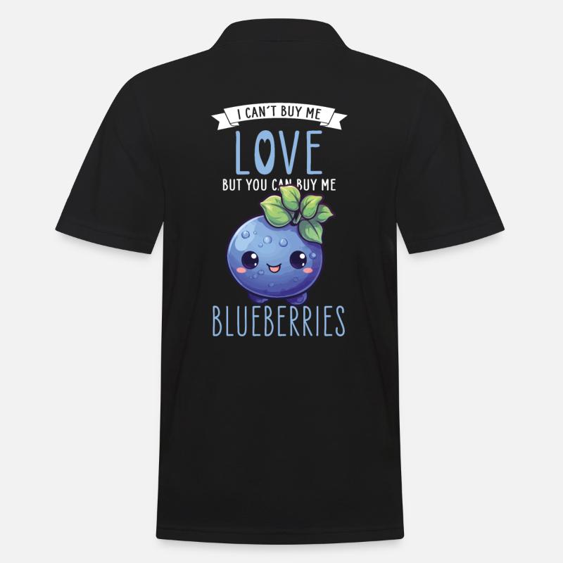 Blaubeere Kawaii - Männer Poloshirt - Schwarz