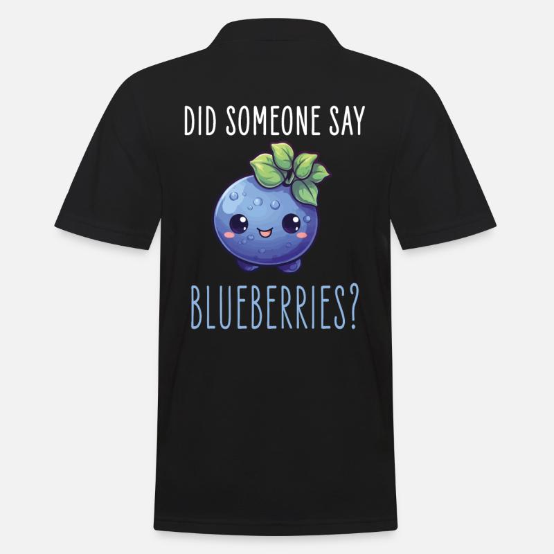 Blaubeere Kawaii - Männer Poloshirt - Schwarz