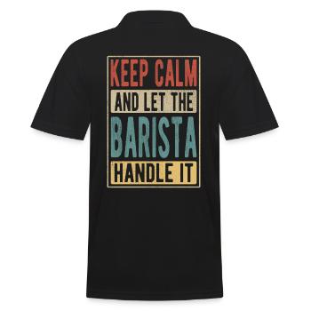 Barista Retro Geschenk - Männer Poloshirt - Schwarz - Hinten - Kai (181cm)