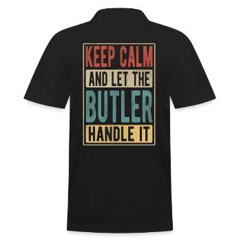 Diener Retro Geschenk - Männer Poloshirt - Schwarz - Hinten - Kai (181cm)