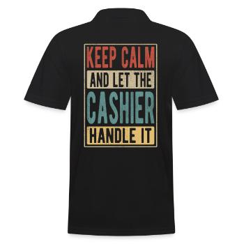 Kassierer Retro Geschenk - Männer Poloshirt - Schwarz - Hinten - Kai (181cm)